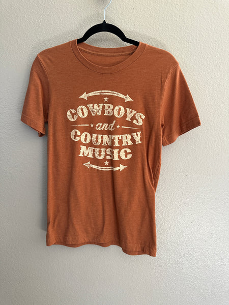 Cowboys and Country Music Nashville Brown/Orange T-Shirt