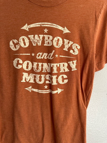 Cowboys and Country Music Nashville Brown/Orange T-Shirt