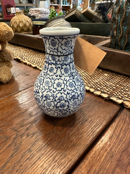 Hand-Stamped Stoneware Vase