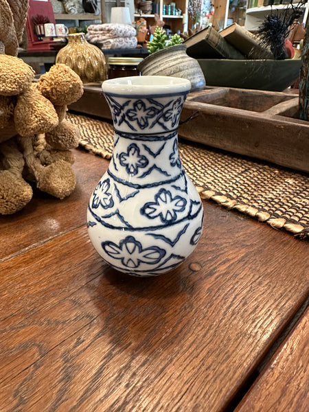 Hand-Stamped Stoneware Vase