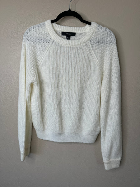 Forever 21 Women's White Long Sleeve Sweater