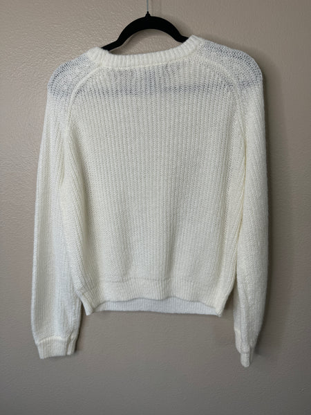 Forever 21 Women's White Long Sleeve Sweater