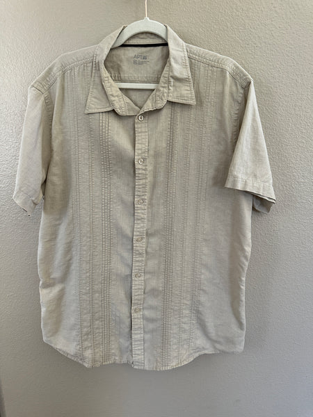 Apt 9 Linen Men's Button-Down Shirt-small stain