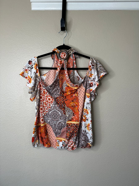 Parallel Skies Women's Orange Short Sleeve Blouse