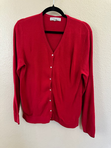 Carolyn Taylor Red Cardigan