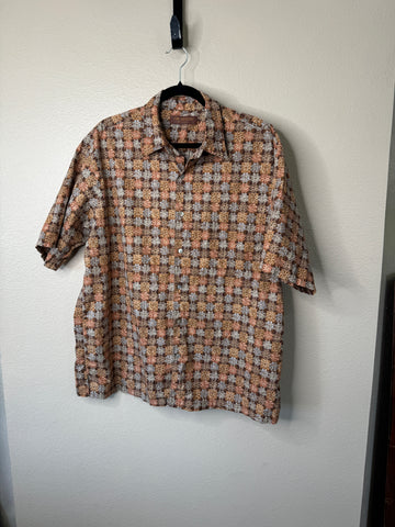 Tori Richards Men's Brown Floral Short Sleeve Shirt