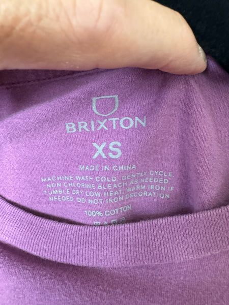 Brixton Women's Purple Cropped Short Sleeve Shirt