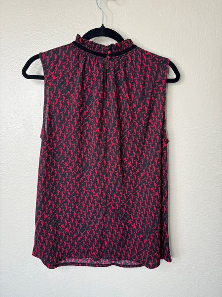 Worthington Women's Black and Red Sleeveless Blouse