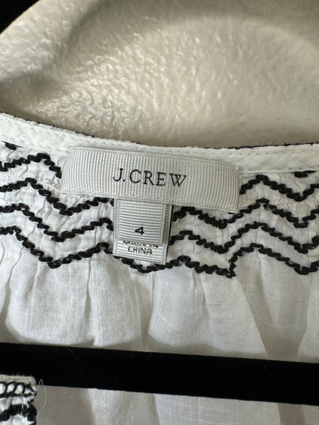 J.Crew Women's White Short Sleeve Blouse