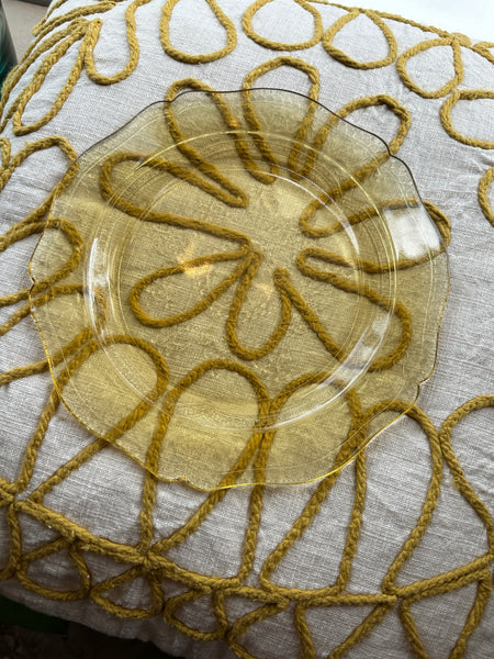 Vintage Yellow Depression Glass Plate
