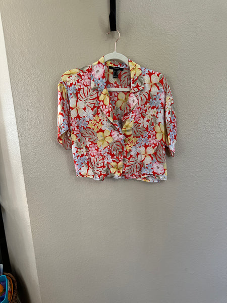 Forever 21 Floral Cropped Blouse