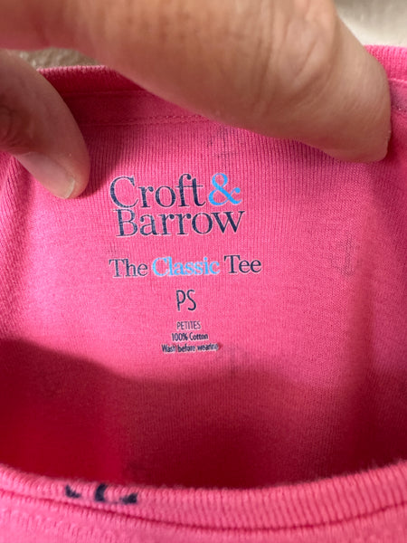 Croft & Barrow Women's Pink Anchor Short Sleeve Shirt