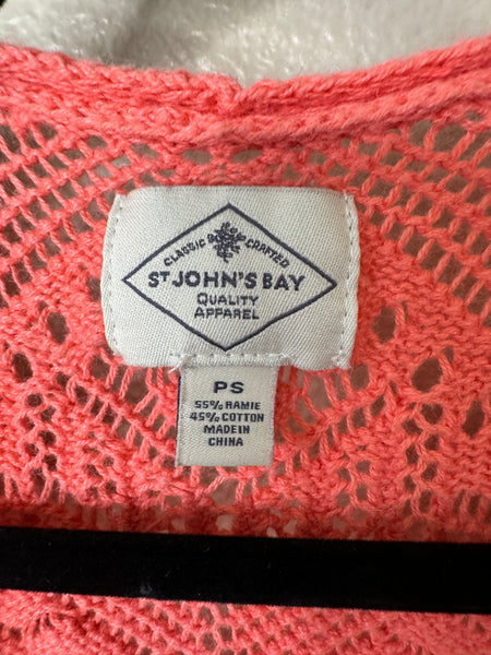 St Johns Bay Women's Orange Short Sleeve Cardigan