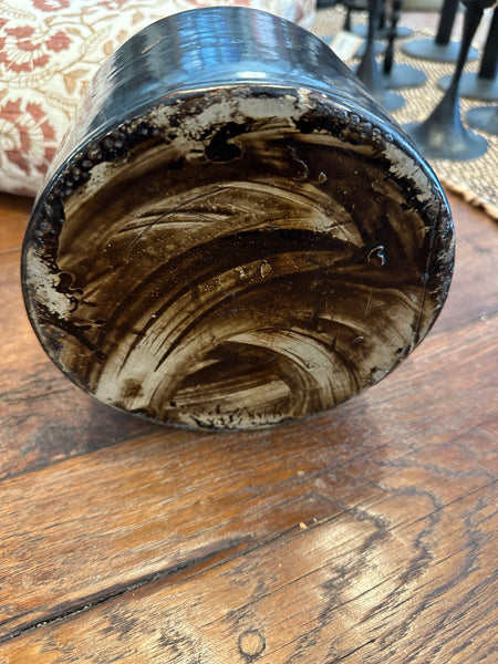 Vintage Glazed Pottery Crock Jug bottom view