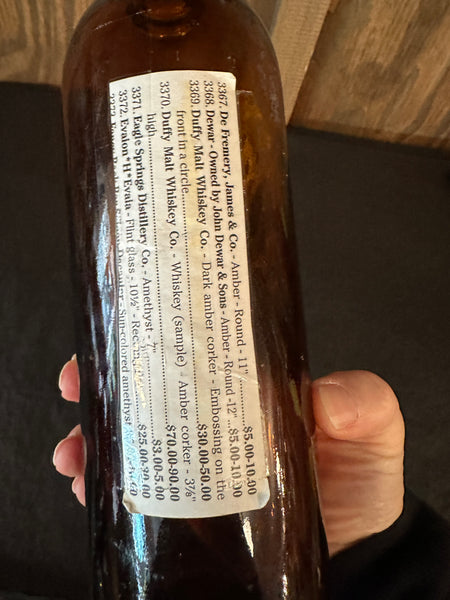 Antique Duffy Malt Whiskey Bottle label