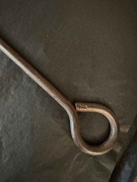 Antique Horn Branding Iron with J Logo