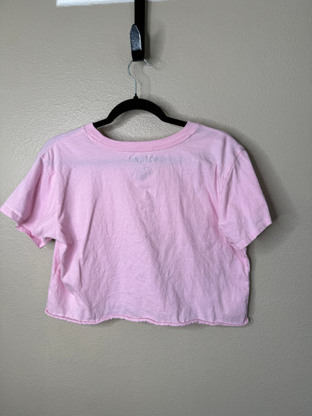 Hot Topic Women's Pink Cropped Short Sleeve Shirt