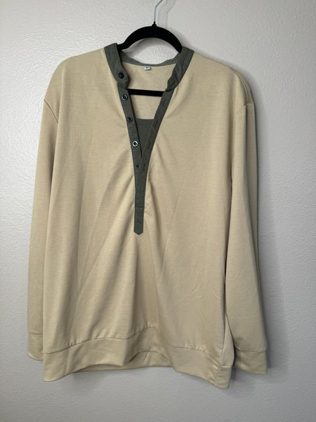 Men's Tan Long Sleeve Shirt