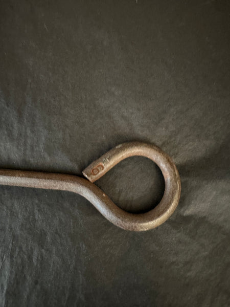 Antique Horn Branding Iron with Swirl Logo