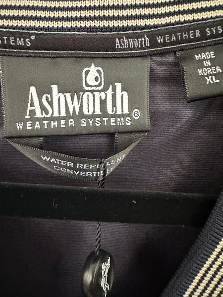 Ashworth Men's Pullover Windbreaker With Removable Sleeves-NWT