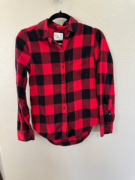 SO Cozy Flannel Red and Black Plaid