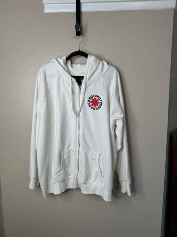 Red Hot Chili Peppers Men's White Zip Up Hoodie