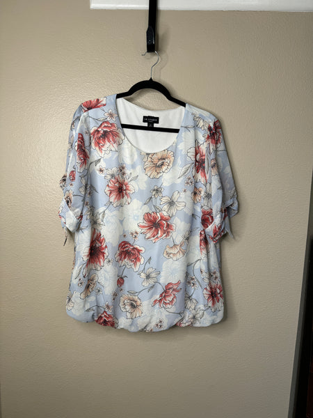 In Studio Women's Floral Short Sleeve Blouse