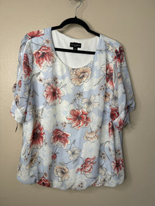 In Studio Women's Floral Short Sleeve Blouse