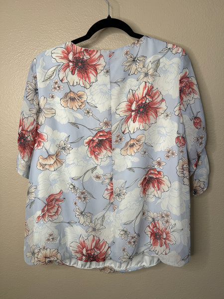 In Studio Women's Floral Short Sleeve Blouse