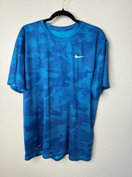 Nike Dri-Fit Men's Blue Short Sleeve Shirt