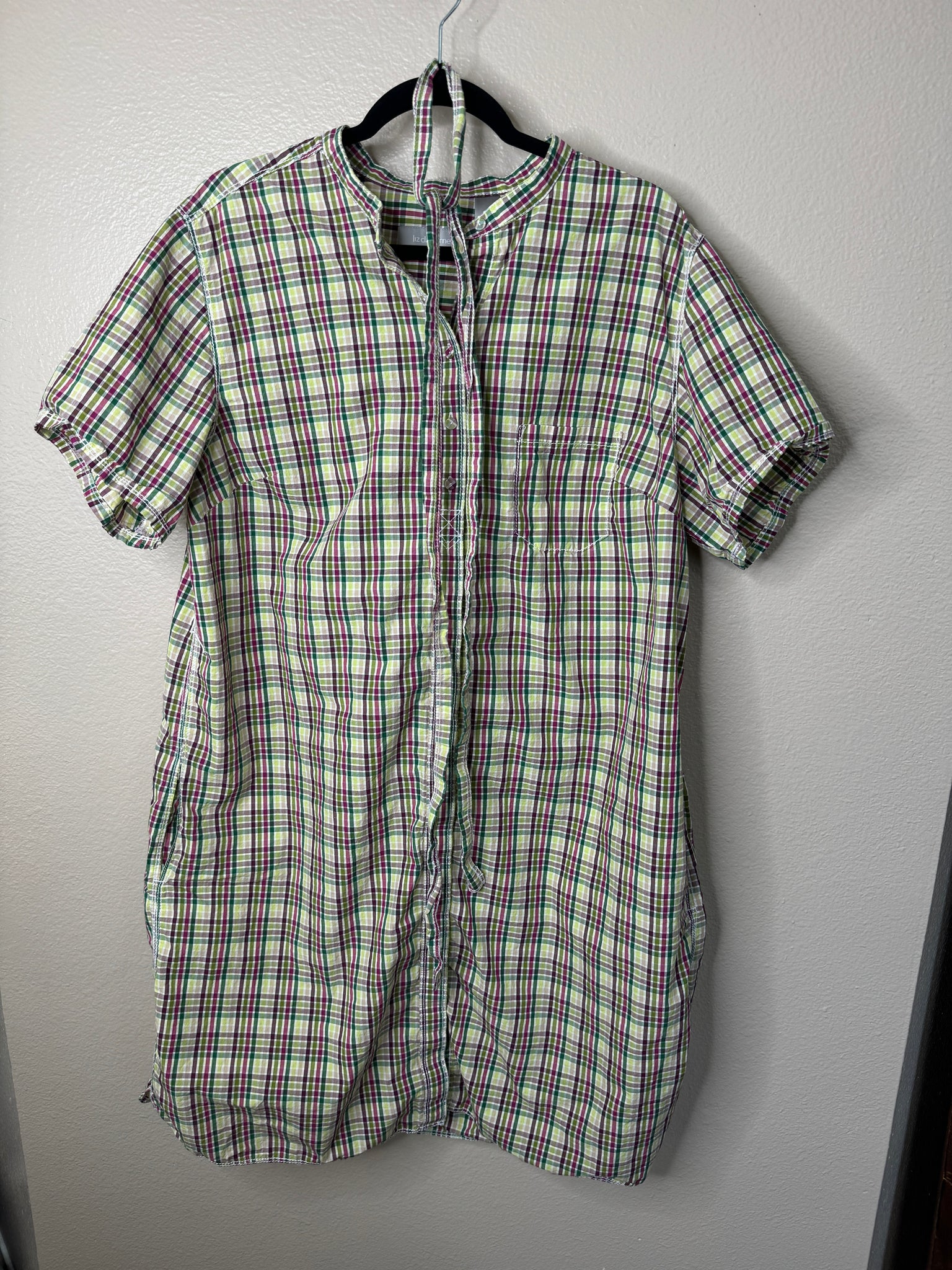 Liz Claiborne Women's Plaid Short Sleeve Dress