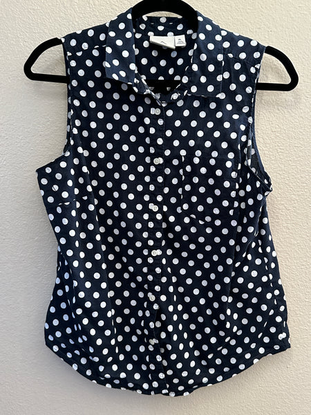 St. John's Bay Blue Polka Dot Sleeveless Blouse