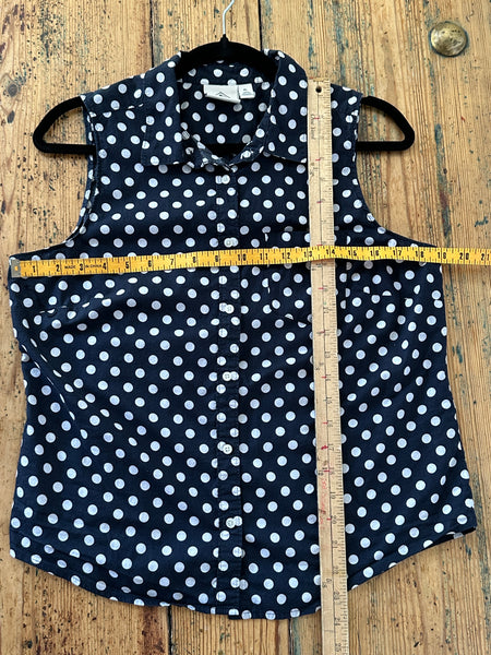 St. John's Bay Blue Polka Dot Sleeveless Blouse