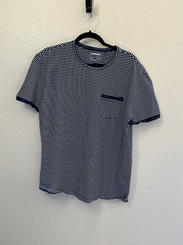 Express Men's Blue Striped Shirt