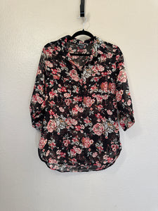 Wet Seal Black Floral Blouse