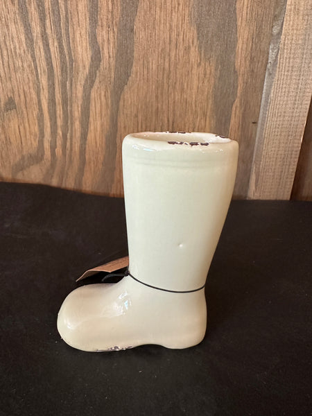 Distressed Stoneware Boot Vase
