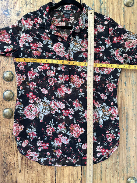 Wet Seal Black Floral Blouse