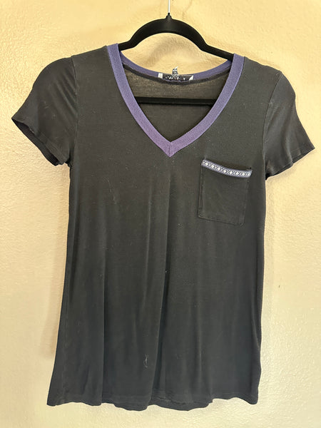 Purple Snow Black T-Shirt