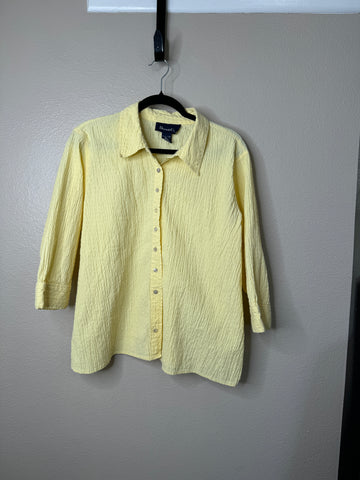 Denim & Co Women's Yellow 3/4 Sleeve Blouse