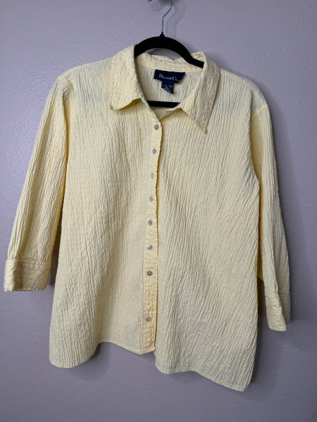 Denim & Co Women's Yellow 3/4 Sleeve Blouse