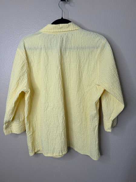 Denim & Co Women's Yellow 3/4 Sleeve Blouse