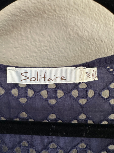 Solitaire Blue Sleeveless Blouse