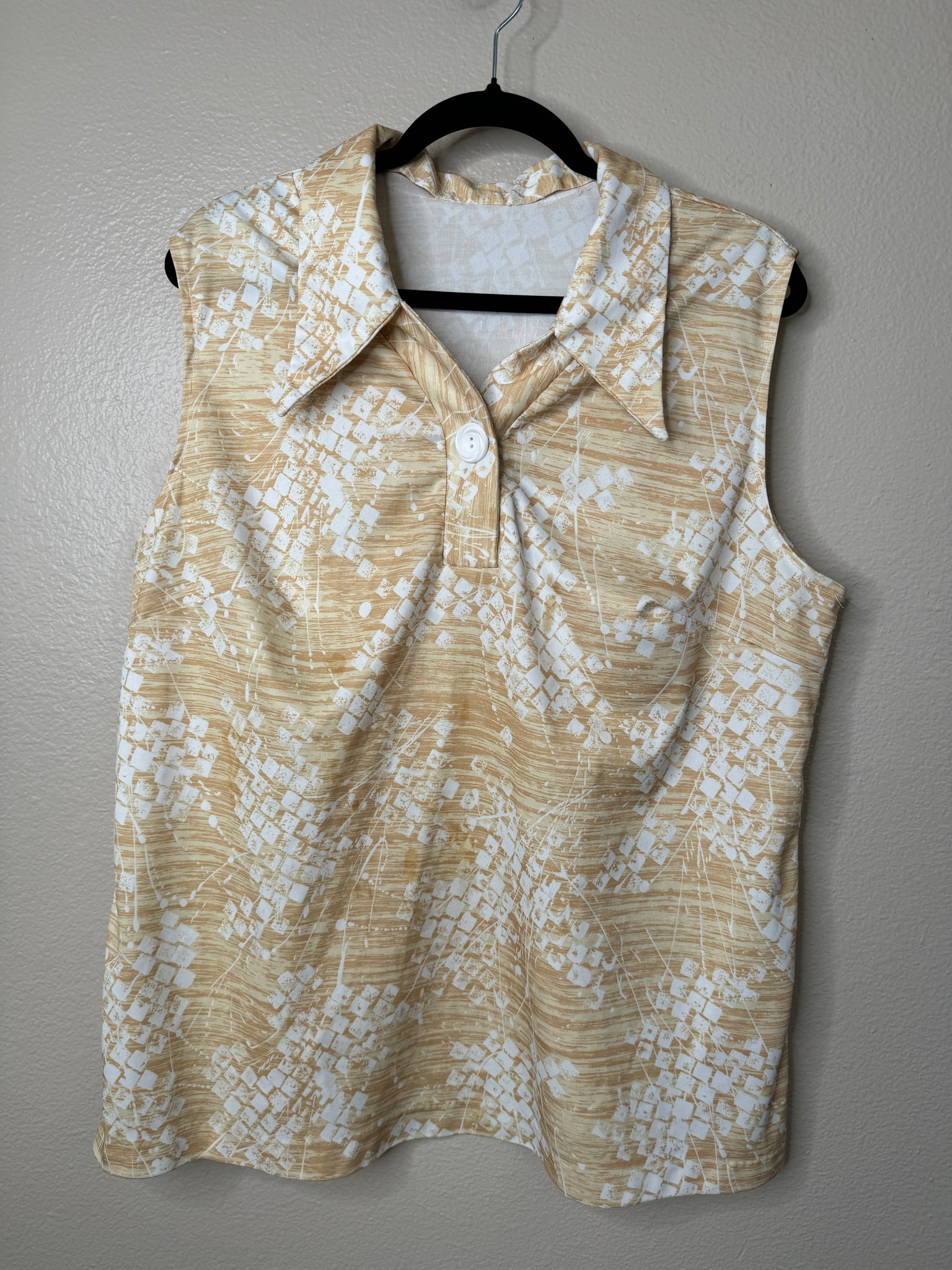 Handmade Women's Tan Sleeveless Blouse