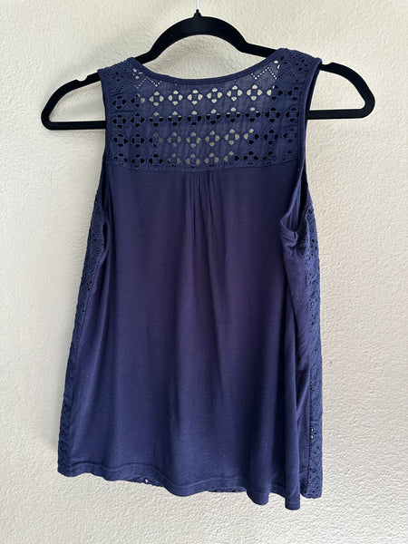 Solitaire Blue Sleeveless Blouse