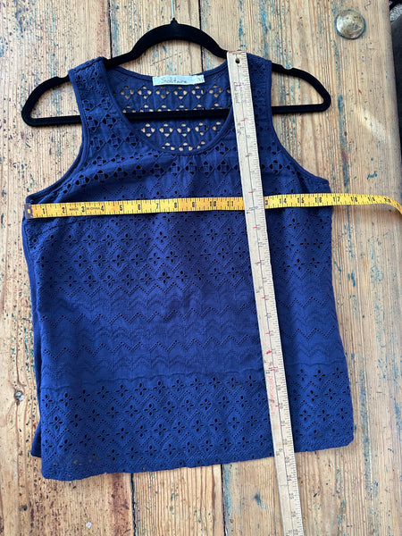 Solitaire Blue Sleeveless Blouse