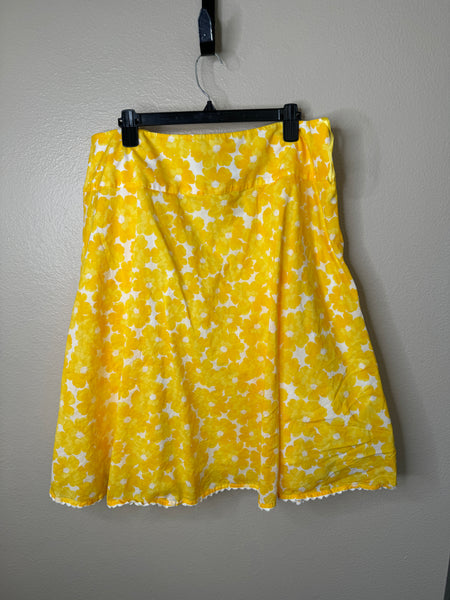 Jones New York Signature Women's Yellow Floral Skirt