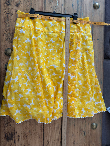 Jones New York Signature Women's Yellow Floral Skirt