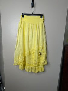 Luigi Moda Women's Yellow Long Skirt