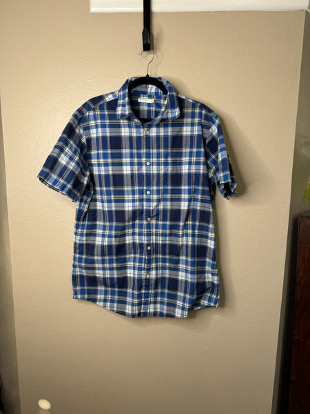 Sonoma Men's Blue Plaid Short Sleeve Shirt