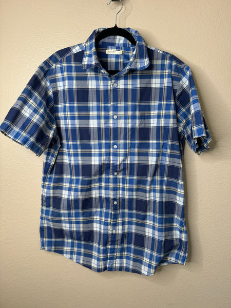 Sonoma Men's Blue Plaid Short Sleeve Shirt